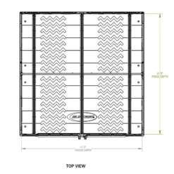 7' X 7' Suncast Modernist Plastic Garden Storage Shed - Peppercorn (2.20m X 2.22m) -Zen Gardenia Sales bms7780 7x7 suncast modernist plastic garden storage shed peppercorn drawing3 min 1