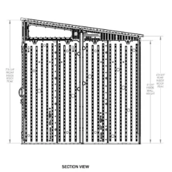 7' X 7' Suncast Modernist Plastic Garden Storage Shed - Peppercorn (2.20m X 2.22m) -Zen Gardenia Sales bms7780 7x7 suncast modernist plastic garden storage shed peppercorn drawing4 min 1