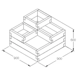 Forest Caledonian Tiered Raised Bed 3'x3' (0.9x0.9m) 9 Forest Caledonian Tiered Raised Bed 3'x3' (0.9x0.9m) -Zen Gardenia Sales caltrb9090hd 4 min