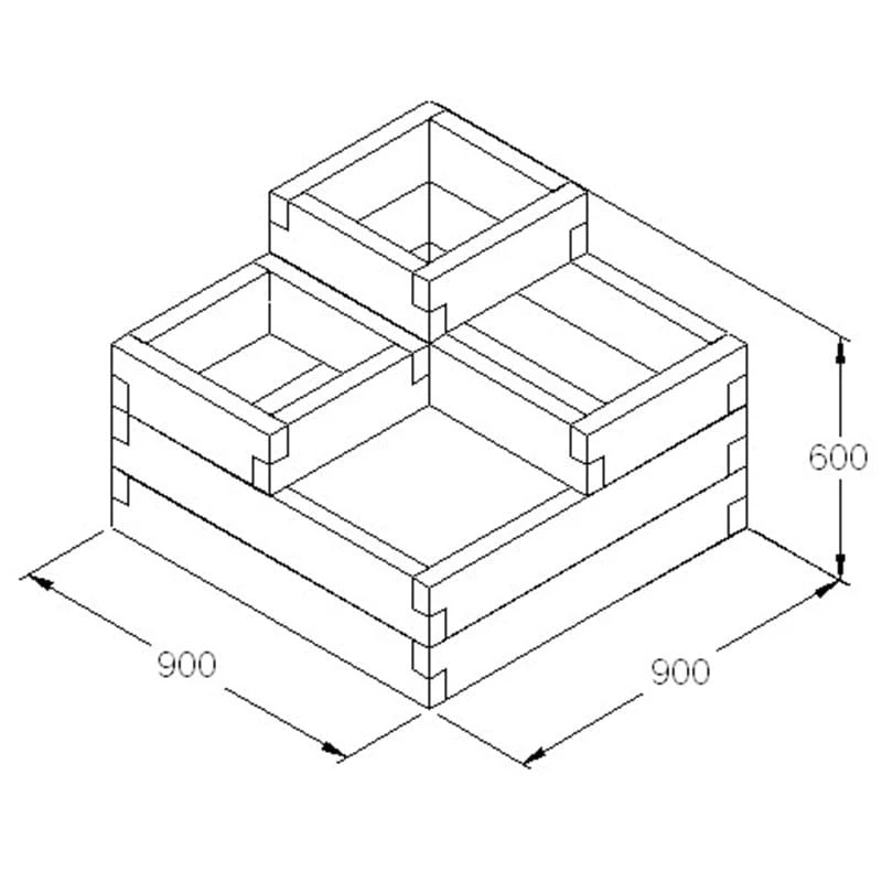 Forest Caledonian Tiered Raised Bed 3'x3' (0.9x0.9m) 6 Forest Caledonian Tiered Raised Bed 3'x3' (0.9x0.9m) - Image 4