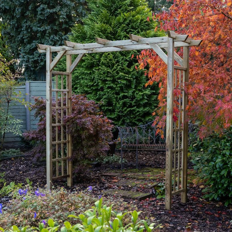 Forest Classic Flat Top Wooden Garden Pergola Arch 6'11 X 2'4 3 Forest Classic Flat Top Wooden Garden Pergola Arch 6'11 X 2'4