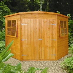 7' X 7' Shire Shiplap Wooden Corner Garden Shed (2.16m X 2.16m)