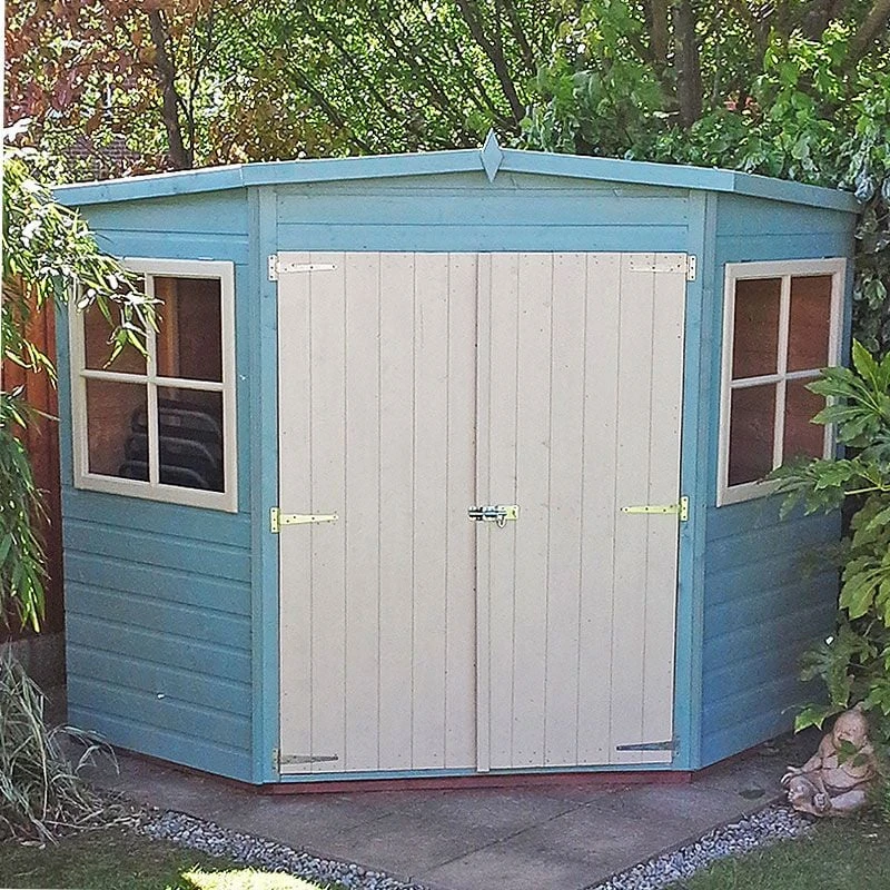 7' X 7' Shire Shiplap Wooden Corner Garden Shed (2.16m X 2.16m) 4 7' X 7' Shire Shiplap Wooden Corner Garden Shed (2.16m X 2.16m) - Image 2
