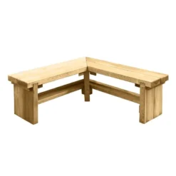Forest Double Sleeper Corner Wooden Garden Bench 3'11 X 3'11 (1.2m X 1.2m) -Zen Gardenia Sales cornben12 1