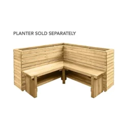 Forest Double Sleeper Corner Wooden Garden Bench 3'11 X 3'11 (1.2m X 1.2m) -Zen Gardenia Sales cornben12cornben12 13 sold separately
