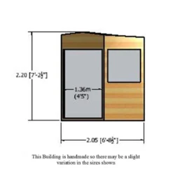 7' X 7' Shire Shiplap Wooden Corner Garden Shed (2.16m X 2.16m) 14 7' X 7' Shire Shiplap Wooden Corner Garden Shed (2.16m X 2.16m) -Zen Gardenia Sales corner shed 7 line diagram02