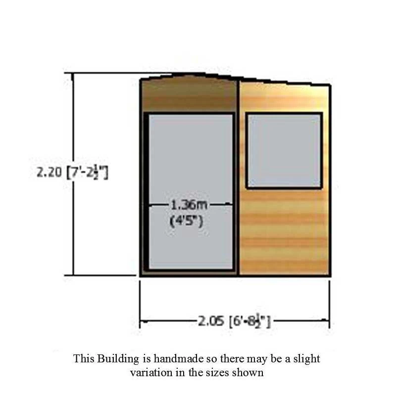 7' X 7' Shire Shiplap Wooden Corner Garden Shed (2.16m X 2.16m) 5 7' X 7' Shire Shiplap Wooden Corner Garden Shed (2.16m X 2.16m) - Image 3