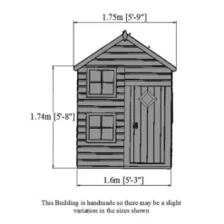 5'3 X 5'6 Shire Croft Childrens/ Kids Wooden Garden Playhouse -Zen Gardenia Sales croft line diagram02