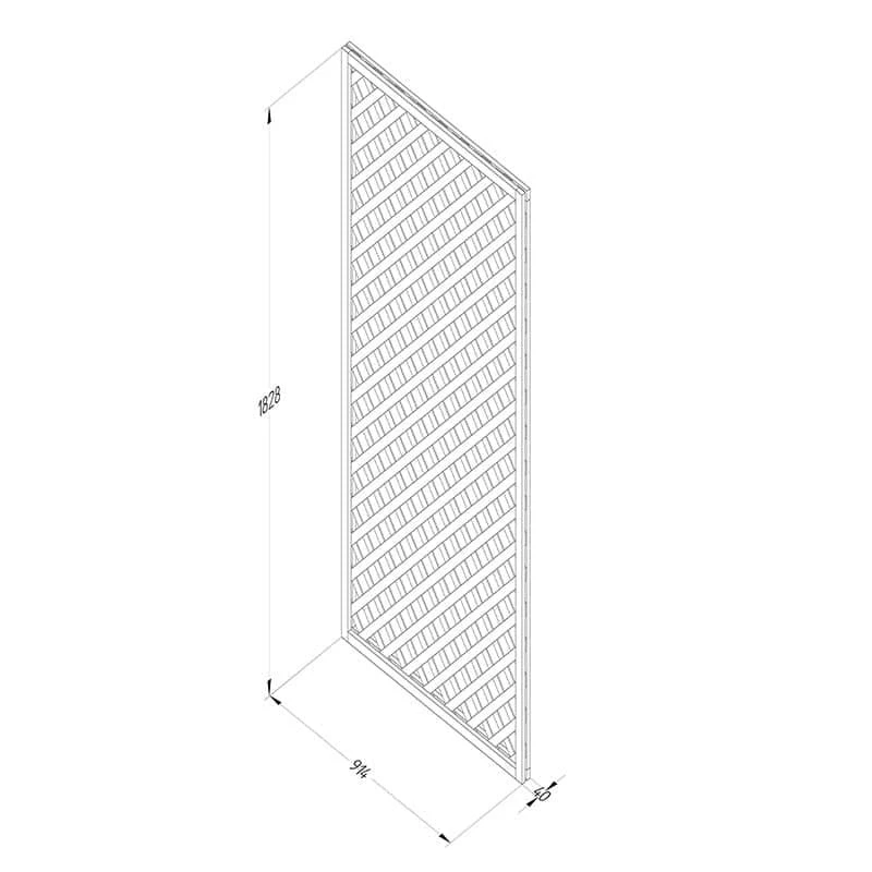 Forest 6' X 3' Diamond Lattice Trellis Fence Topper (1.83m X 0.9m) 4 Forest 6' X 3' Diamond Lattice Trellis Fence Topper (1.83m X 0.9m) - Image 2