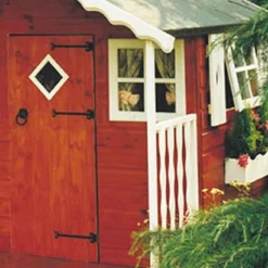 6' X 6' Shire Den Kids Wooden Playhouse (1.79m X 1.79m) -Zen Gardenia Sales denp0606sl 1aa close up1 min