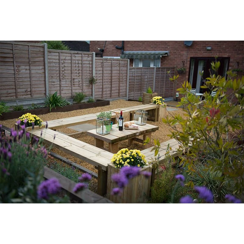 Forest Double Sleeper Wooden Garden Bench 6'x1' (1.8x0.35m) 11 Forest Double Sleeper Wooden Garden Bench 6'x1' (1.8x0.35m) - Image 9