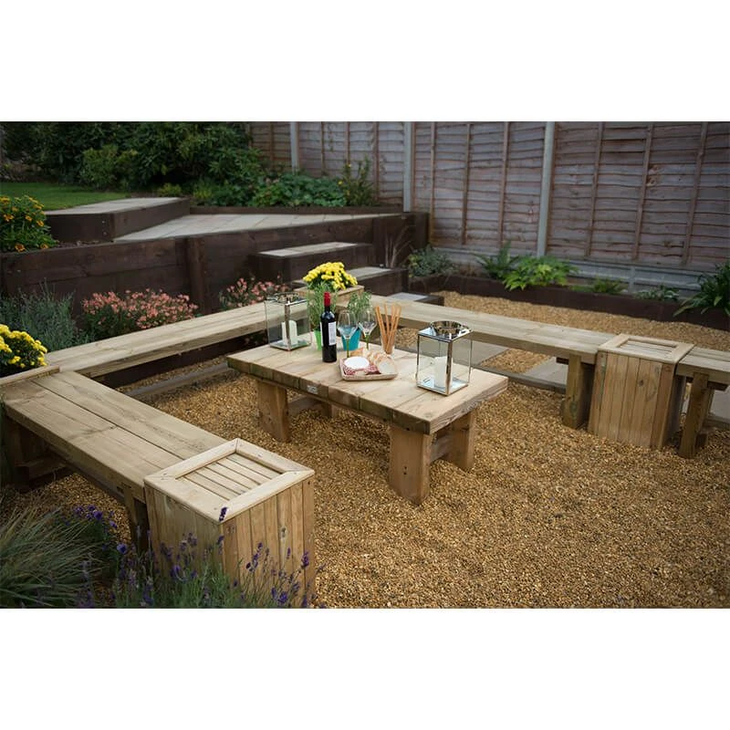 Forest Double Sleeper Wooden Garden Bench 6'x1' (1.8x0.35m) 8 Forest Double Sleeper Wooden Garden Bench 6'x1' (1.8x0.35m) - Image 6