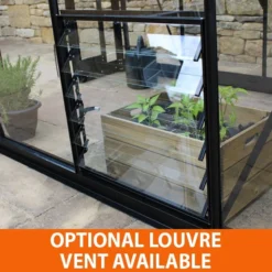 8' X 12' Halls Cotswold Blockley Greenhouse In Black With Toughened Glass (2.56m X 3.79m) -Zen Gardenia Sales eden louvre black upgrade min 7