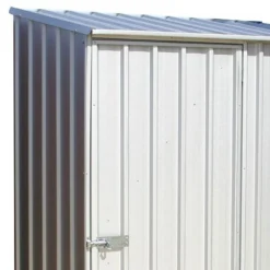 5' X 2'7 Absco Space Saver Pent Metal Shed - Zinc (1.52m X 0.79m) 16 5' X 2'7 Absco Space Saver Pent Metal Shed - Zinc (1.52m X 0.79m) -Zen Gardenia Sales esdxl20met001bun 5x3 absco space saver pent metal shed zinc close up2 min