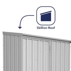5' X 2'7 Absco Space Saver Pent Metal Shed - Zinc (1.52m X 0.79m) 17 5' X 2'7 Absco Space Saver Pent Metal Shed - Zinc (1.52m X 0.79m) -Zen Gardenia Sales esdxl20met001bun 5x3 absco space saver pent metal shed zinc close up3 min