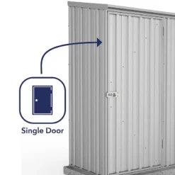 5' X 2'7 Absco Space Saver Pent Metal Shed - Zinc (1.52m X 0.79m) 18 5' X 2'7 Absco Space Saver Pent Metal Shed - Zinc (1.52m X 0.79m) -Zen Gardenia Sales esdxl20met001bun 5x3 absco space saver pent metal shed zinc close up4 min