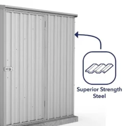 5' X 2'7 Absco Space Saver Pent Metal Shed - Zinc (1.52m X 0.79m) 20 5' X 2'7 Absco Space Saver Pent Metal Shed - Zinc (1.52m X 0.79m) -Zen Gardenia Sales esdxl20met001bun 5x3 absco space saver pent metal shed zinc close up6 min