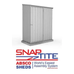 5' X 2'7 Absco Space Saver Pent Metal Shed - Zinc (1.52m X 0.79m) 14 5' X 2'7 Absco Space Saver Pent Metal Shed - Zinc (1.52m X 0.79m) -Zen Gardenia Sales esdxl20met001bun 5x3 absco space saver pent metal shed zinc cutout2 min