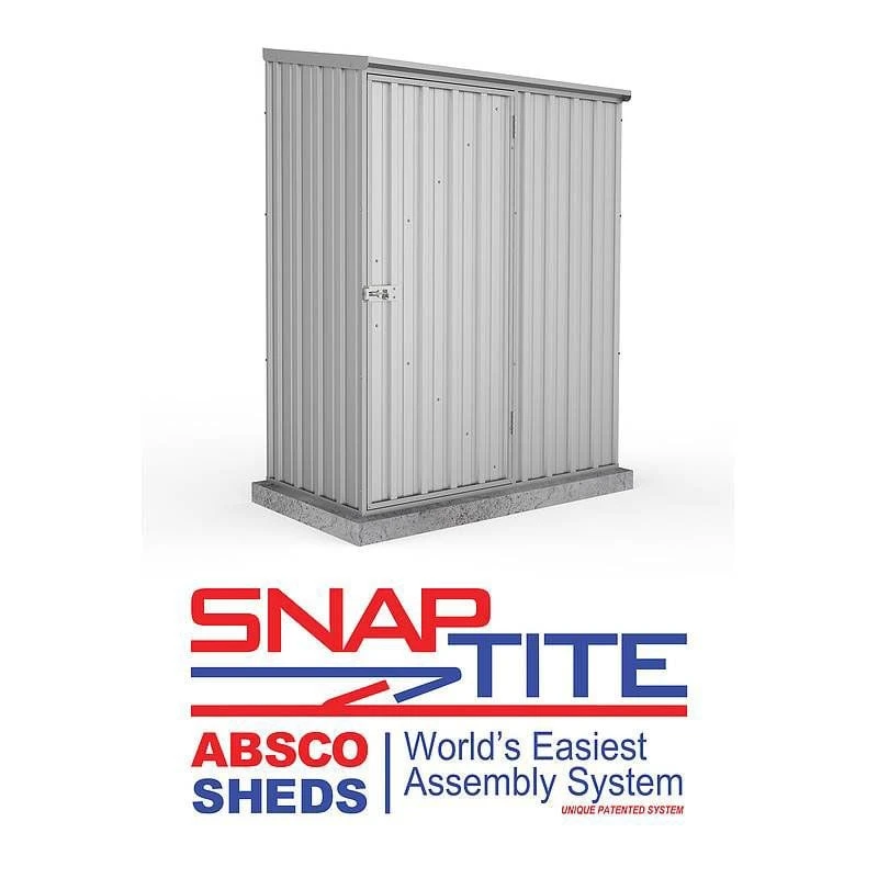 5' X 2'7 Absco Space Saver Pent Metal Shed - Zinc (1.52m X 0.79m) 5 5' X 2'7 Absco Space Saver Pent Metal Shed - Zinc (1.52m X 0.79m) - Image 3