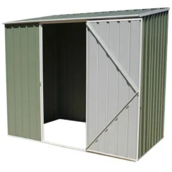 7'5 X 2'7 Absco Space Saver Pent Metal Shed - Pale Eucalyptus (2.26m X 0.79m) -Zen Gardenia Sales esdxl20met008bun 7 5x2 7 absco spacesaver pent metal shed cutout2 min
