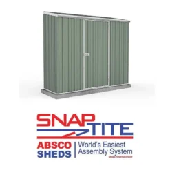 7'5 X 2'7 Absco Space Saver Pent Metal Shed - Pale Eucalyptus (2.26m X 0.79m) -Zen Gardenia Sales esdxl20met008bun 7 5x2 7 absco spacesaver pent metal shed cutout3 min