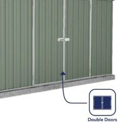 9'10 X 5' Absco Space Saver Pent Double Door Metal Shed - Pale Eucalyptus (3m X 1.52m) 18 9'10 X 5' Absco Space Saver Pent Double Door Metal Shed - Pale Eucalyptus (3m X 1.52m) -Zen Gardenia Sales esdxl20met010bun 4 min