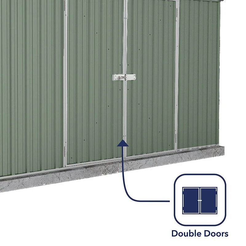 9'10 X 5' Absco Space Saver Pent Double Door Metal Shed - Pale Eucalyptus (3m X 1.52m) 10 9'10 X 5' Absco Space Saver Pent Double Door Metal Shed - Pale Eucalyptus (3m X 1.52m) - Image 8