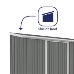 7'5 X 2'7 Absco Space Saver Pent Metal Shed - Grey (2.26m X 0.79m) 13 7'5 X 2'7 Absco Space Saver Pent Metal Shed - Grey (2.26m X 0.79m) -Zen Gardenia Sales esdxl20met096bun 7 5x2 7 absco spacesaver pent metal shed close up1 min