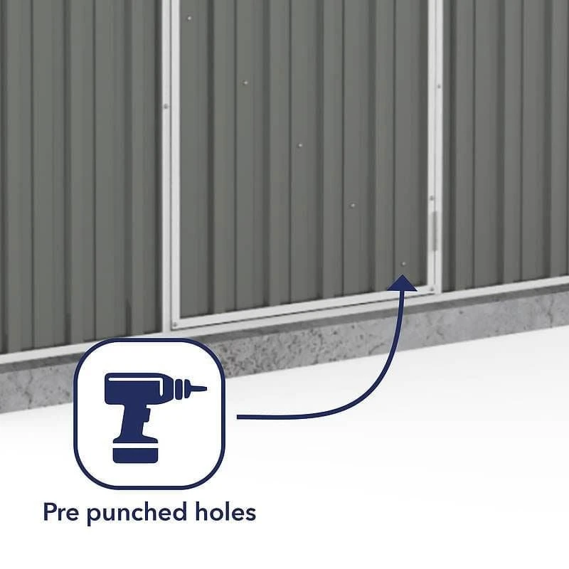 7'5 X 2'7 Absco Space Saver Pent Metal Shed - Grey (2.26m X 0.79m) 8 7'5 X 2'7 Absco Space Saver Pent Metal Shed - Grey (2.26m X 0.79m) - Image 6