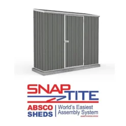 7'5 X 2'7 Absco Space Saver Pent Metal Shed - Grey (2.26m X 0.79m) 12 7'5 X 2'7 Absco Space Saver Pent Metal Shed - Grey (2.26m X 0.79m) -Zen Gardenia Sales esdxl20met096bun 7 5x2 7 absco spacesaver pent metal shed cutout2 min