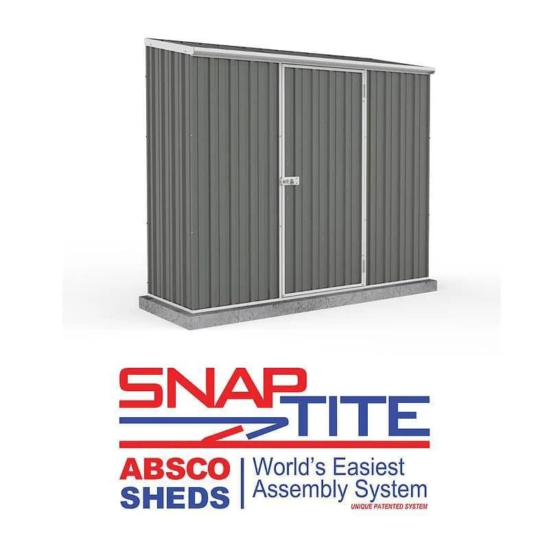 7'5 X 2'7 Absco Space Saver Pent Metal Shed - Grey (2.26m X 0.79m) 5 7'5 X 2'7 Absco Space Saver Pent Metal Shed - Grey (2.26m X 0.79m) - Image 3