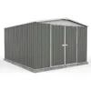 9'10 X 12' Absco Regent Double Door Metal Shed - Grey (3m X 3.66m) -Zen Gardenia Sales esdxl20met098 absco regent 3m x 3 66m grey cutout min 1