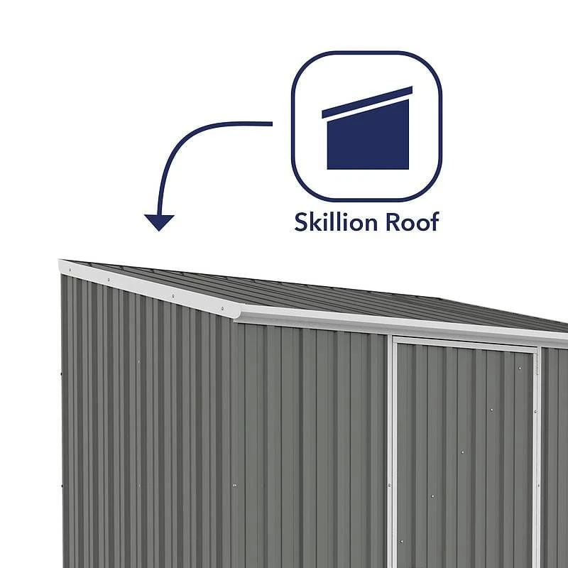 7'5 X 5' Absco Space Saver Pent Metal Shed - Grey (2.26m X 1.52m) 6 7'5 X 5' Absco Space Saver Pent Metal Shed - Grey (2.26m X 1.52m) - Image 4