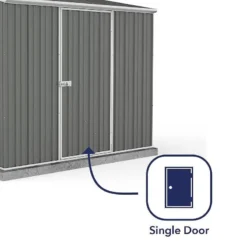 7'5 X 5' Absco Space Saver Pent Metal Shed - Grey (2.26m X 1.52m) 14 7'5 X 5' Absco Space Saver Pent Metal Shed - Grey (2.26m X 1.52m) -Zen Gardenia Sales esdxl20met100bun 7 5x5 absco spacesaver pent metal shed close up2 min