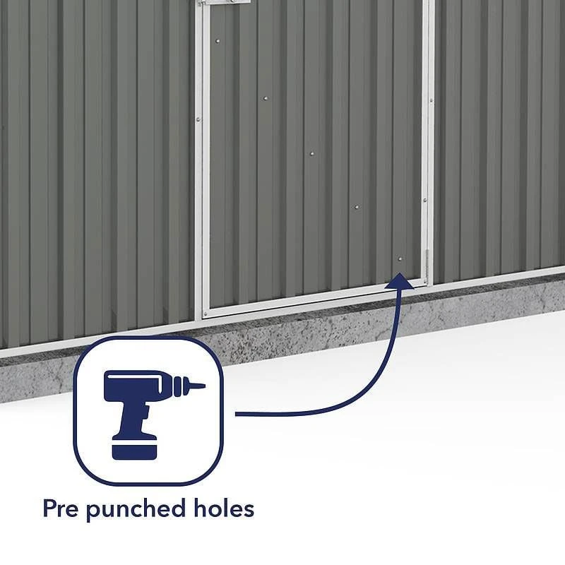 7'5 X 5' Absco Space Saver Pent Metal Shed - Grey (2.26m X 1.52m) 8 7'5 X 5' Absco Space Saver Pent Metal Shed - Grey (2.26m X 1.52m) - Image 6