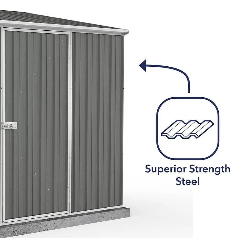 7'5 X 5' Absco Space Saver Pent Metal Shed - Grey (2.26m X 1.52m) 9 7'5 X 5' Absco Space Saver Pent Metal Shed - Grey (2.26m X 1.52m) - Image 7