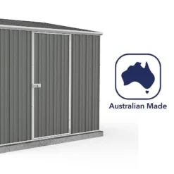 7'5 X 5' Absco Space Saver Pent Metal Shed - Grey (2.26m X 1.52m) 17 7'5 X 5' Absco Space Saver Pent Metal Shed - Grey (2.26m X 1.52m) -Zen Gardenia Sales esdxl20met100bun 7 5x5 absco spacesaver pent metal shed close up5 min