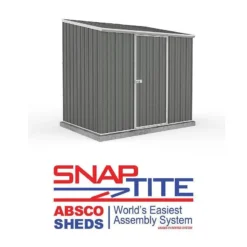 7'5 X 5' Absco Space Saver Pent Metal Shed - Grey (2.26m X 1.52m) 12 7'5 X 5' Absco Space Saver Pent Metal Shed - Grey (2.26m X 1.52m) -Zen Gardenia Sales esdxl20met100bun 7 5x5 absco spacesaver pent metal shed cutout2 min
