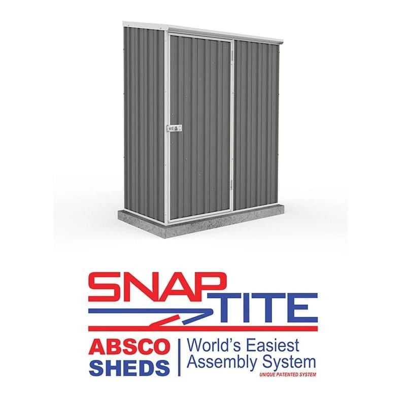 5' X 3' Absco Space Saver Pent Metal Shed - Grey (1.52m X 0.78m) 5 5' X 3' Absco Space Saver Pent Metal Shed - Grey (1.52m X 0.78m) - Image 3