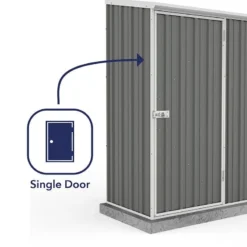 5' X 3' Absco Space Saver Pent Metal Shed - Grey (1.52m X 0.78m) 14 5' X 3' Absco Space Saver Pent Metal Shed - Grey (1.52m X 0.78m) -Zen Gardenia Sales esdxl20met102 5x3 absco grey feature3 min
