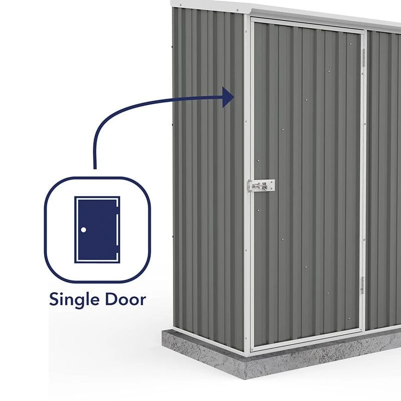 5' X 3' Absco Space Saver Pent Metal Shed - Grey (1.52m X 0.78m) 7 5' X 3' Absco Space Saver Pent Metal Shed - Grey (1.52m X 0.78m) - Image 5