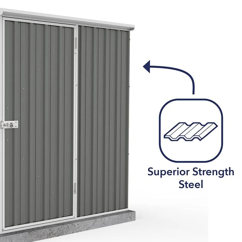 5' X 3' Absco Space Saver Pent Metal Shed - Grey (1.52m X 0.78m) 9 5' X 3' Absco Space Saver Pent Metal Shed - Grey (1.52m X 0.78m) - Image 7
