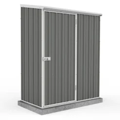 5' X 3' Absco Space Saver Pent Metal Shed - Grey (1.52m X 0.78m)