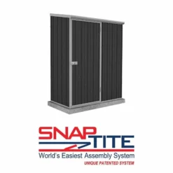 5' X 3' Absco Space Saver Pent Metal Shed - Dark Grey (1.52m X 0.78m) 12 5' X 3' Absco Space Saver Pent Metal Shed - Dark Grey (1.52m X 0.78m) -Zen Gardenia Sales esdxl20met103 5x3 absco dark grey feature1 min