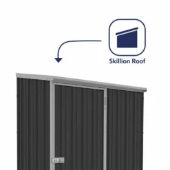5' X 3' Absco Space Saver Pent Metal Shed - Dark Grey (1.52m X 0.78m) 13 5' X 3' Absco Space Saver Pent Metal Shed - Dark Grey (1.52m X 0.78m) -Zen Gardenia Sales esdxl20met103 5x3 absco dark grey feature2 min