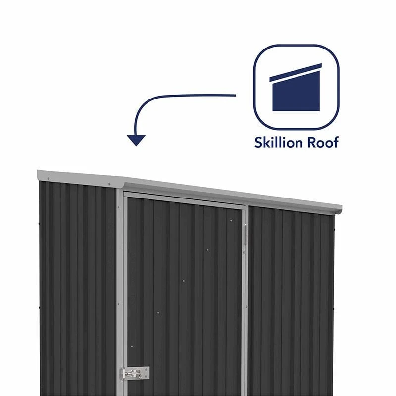 5' X 3' Absco Space Saver Pent Metal Shed - Dark Grey (1.52m X 0.78m) 6 5' X 3' Absco Space Saver Pent Metal Shed - Dark Grey (1.52m X 0.78m) - Image 4