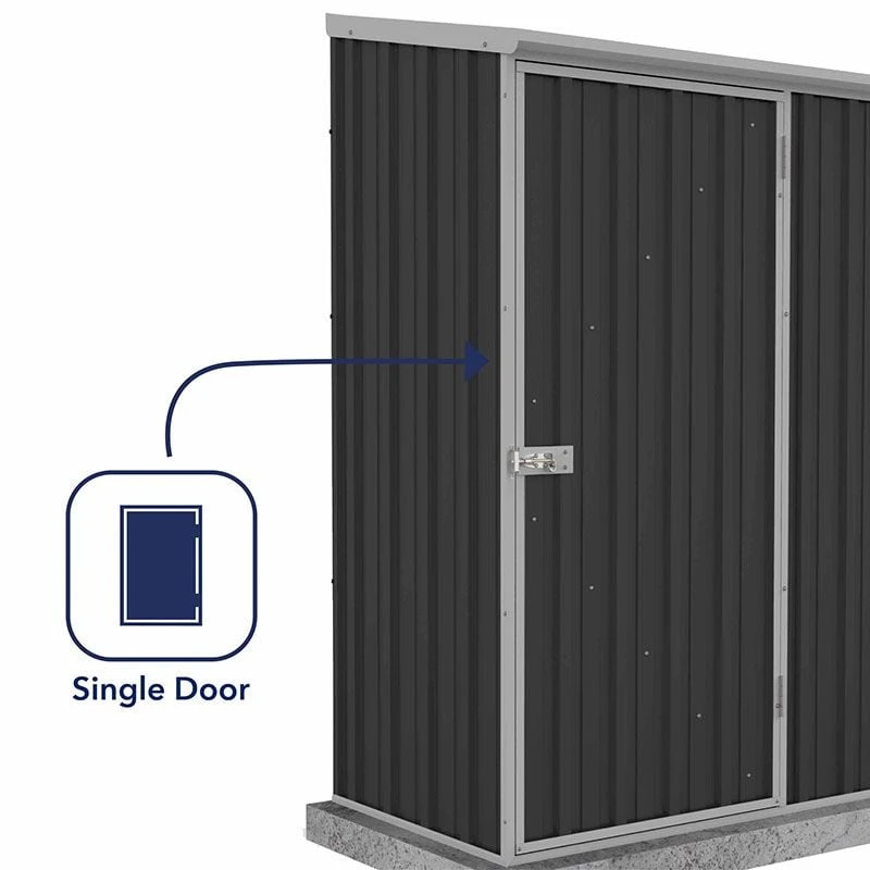 5' X 3' Absco Space Saver Pent Metal Shed - Dark Grey (1.52m X 0.78m) 7 5' X 3' Absco Space Saver Pent Metal Shed - Dark Grey (1.52m X 0.78m) - Image 5