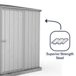 5' X 5' Absco Space Saver Pent Metal Shed - Zinc (1.52m X 1.52m) -Zen Gardenia Sales esdxl20met104 5x5 absco zinc feature5 min