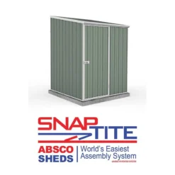 5' X 5' Absco Space Saver Pent Metal Shed - Pale Eucalyptus (1.52m X 1.52m) -Zen Gardenia Sales esdxl20met105 5x5 absco euc feature1 min