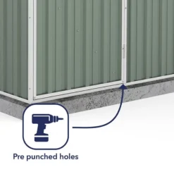 5' X 5' Absco Space Saver Pent Metal Shed - Pale Eucalyptus (1.52m X 1.52m) -Zen Gardenia Sales esdxl20met105 5x5 absco euc feature4 min